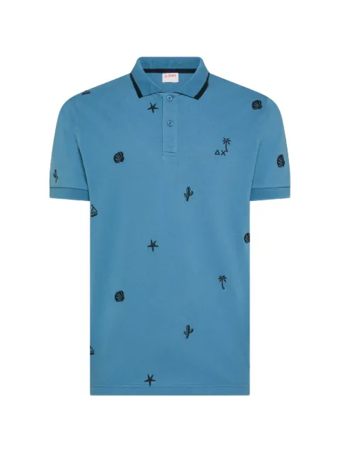 Sun68 embroidered-motif polo shirt