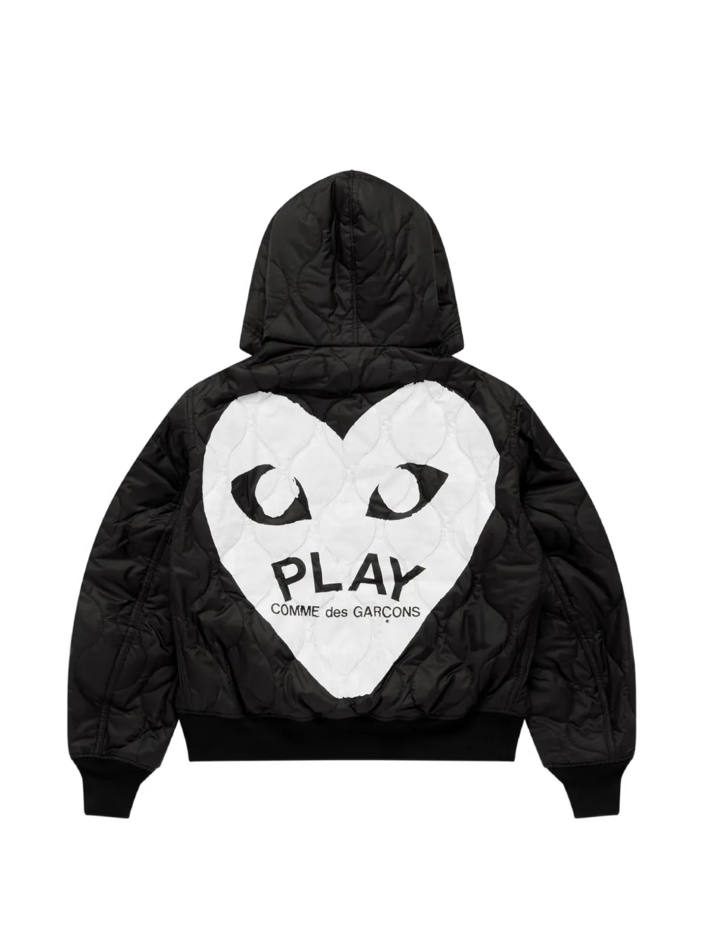 Comme Des Garçons Play logo-print quilted jacket Zwart