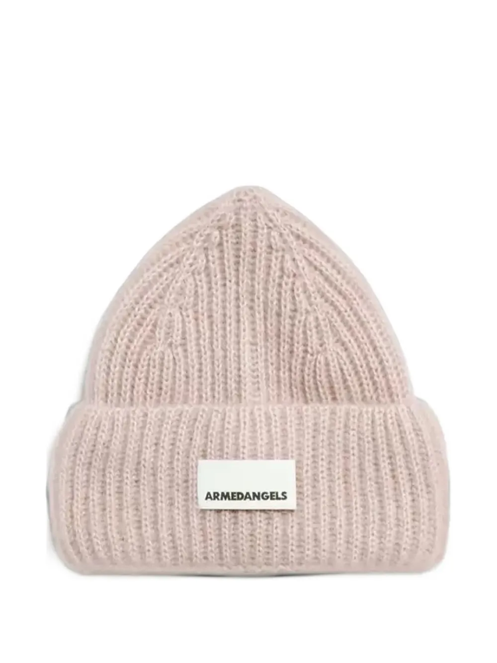 ARMEDANGELS logo-patch ribbed-knit beanie hat - Rosa