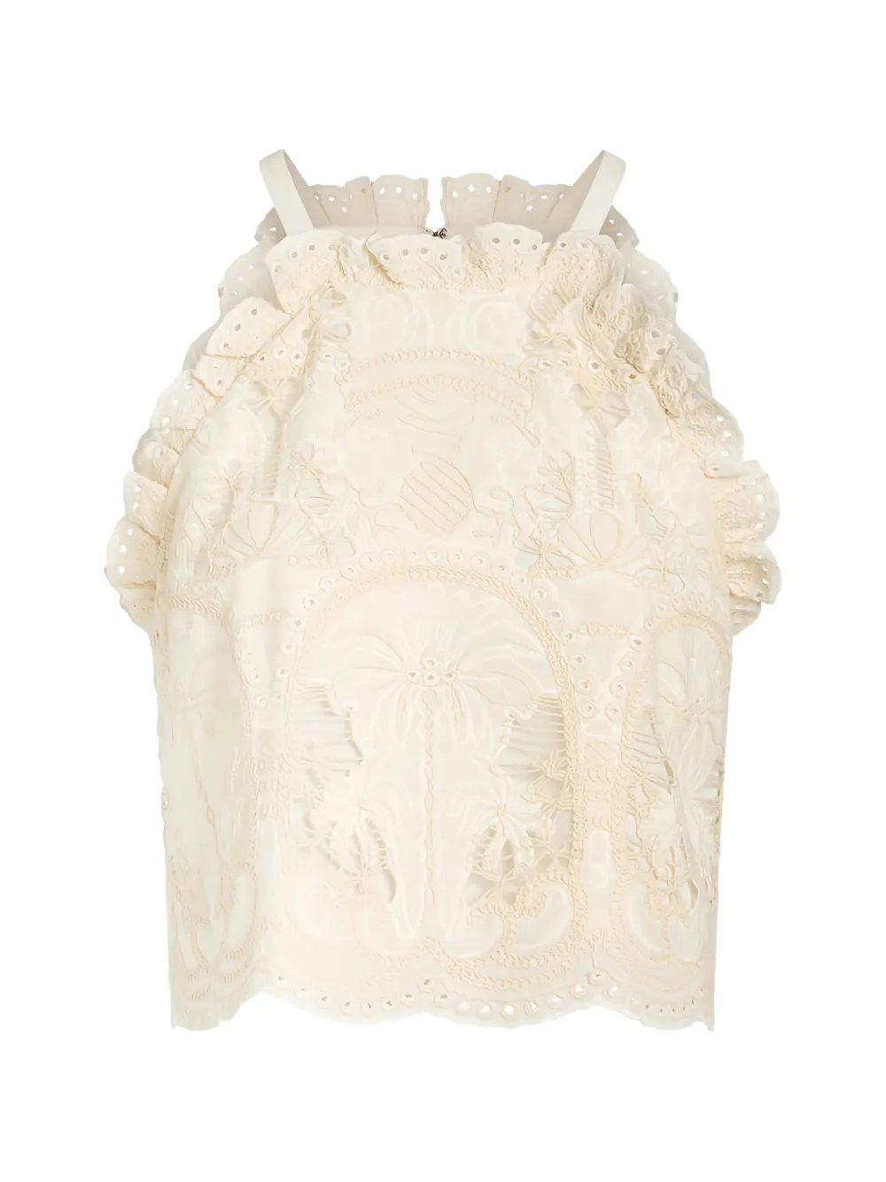 Marie Oliver Bethany ruffled broderie-anglaise top - Toni neutri