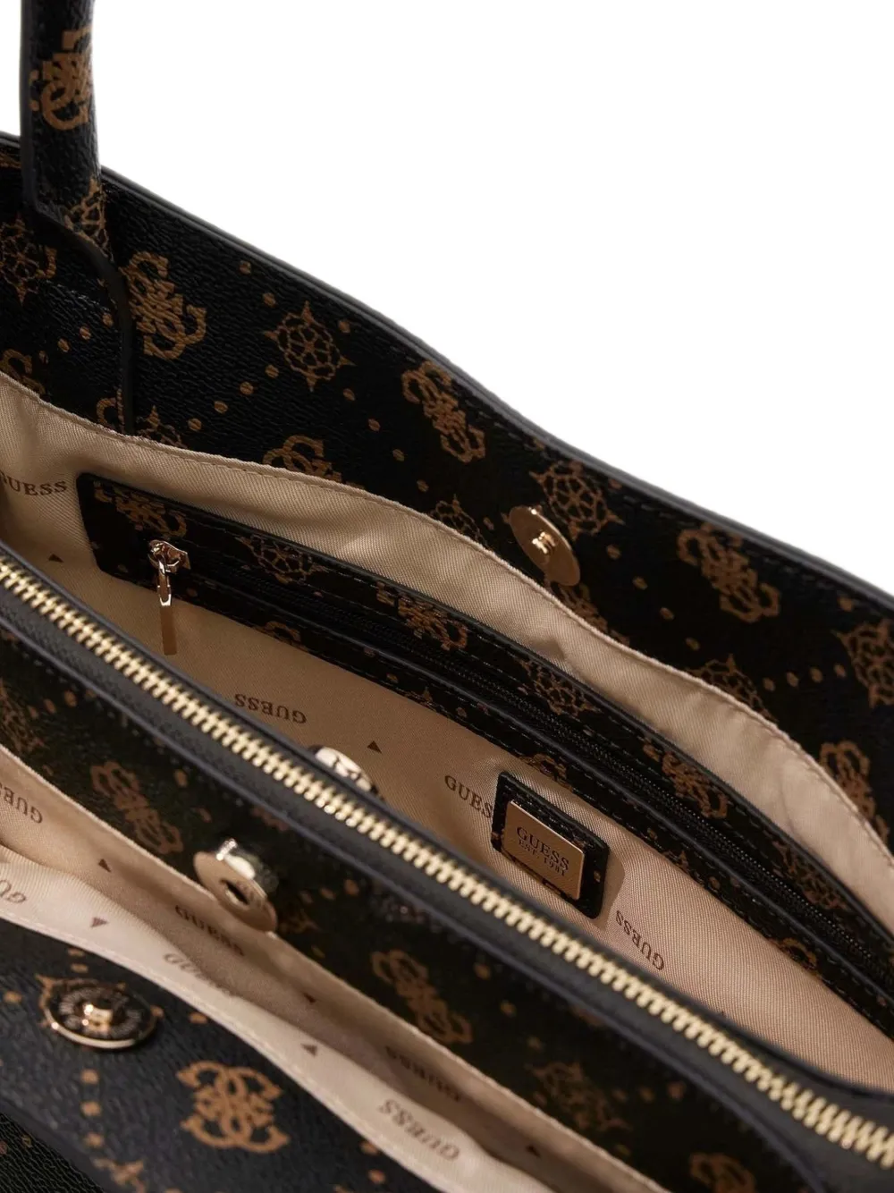 GUESS USA Emelie logo Girlfriend carryall brown bag Zwart