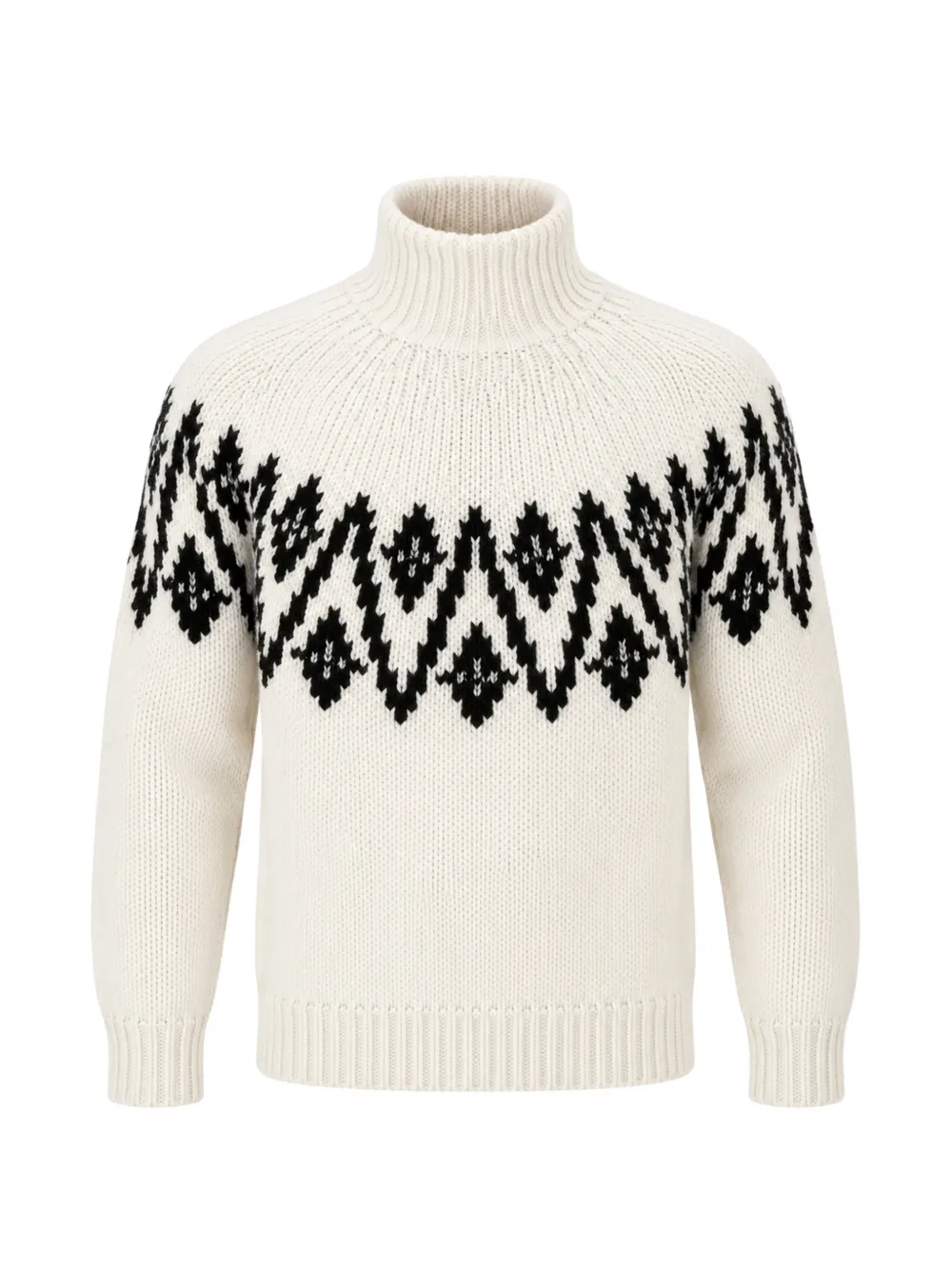 DONDUP intarsia-knit roll-neck sweater Wit