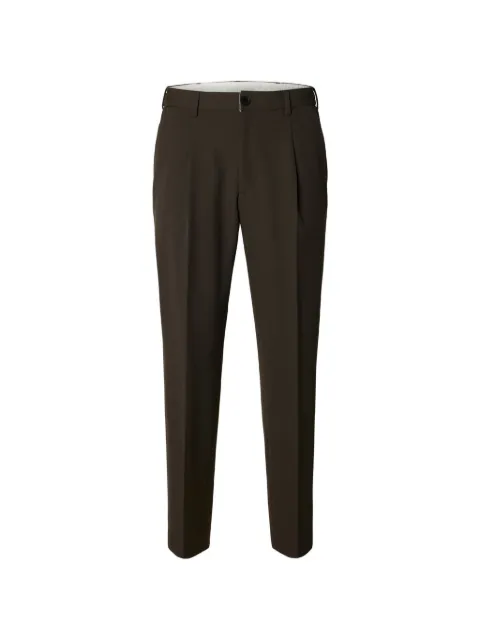 SELECTED pleated pressed-crease tailored trousers