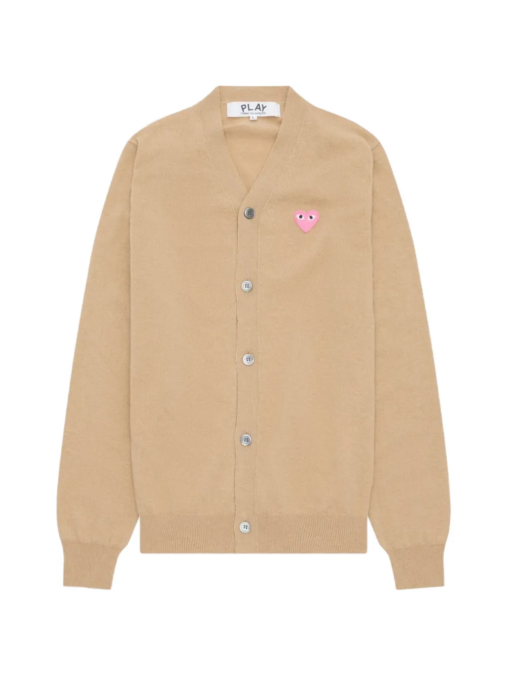 Comme Des Garçons Play V-neck logo-patch cardigan - Marrone