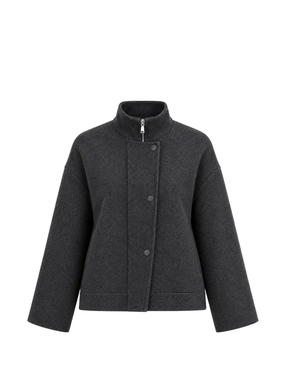 Max Mara high-neck drop-shoulder jacket - Grigio
