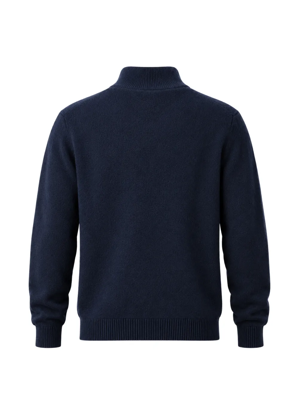 MC2 Saint Barth navy-blue Jermyn lambswool half-zip knit with contrasting collar Blauw