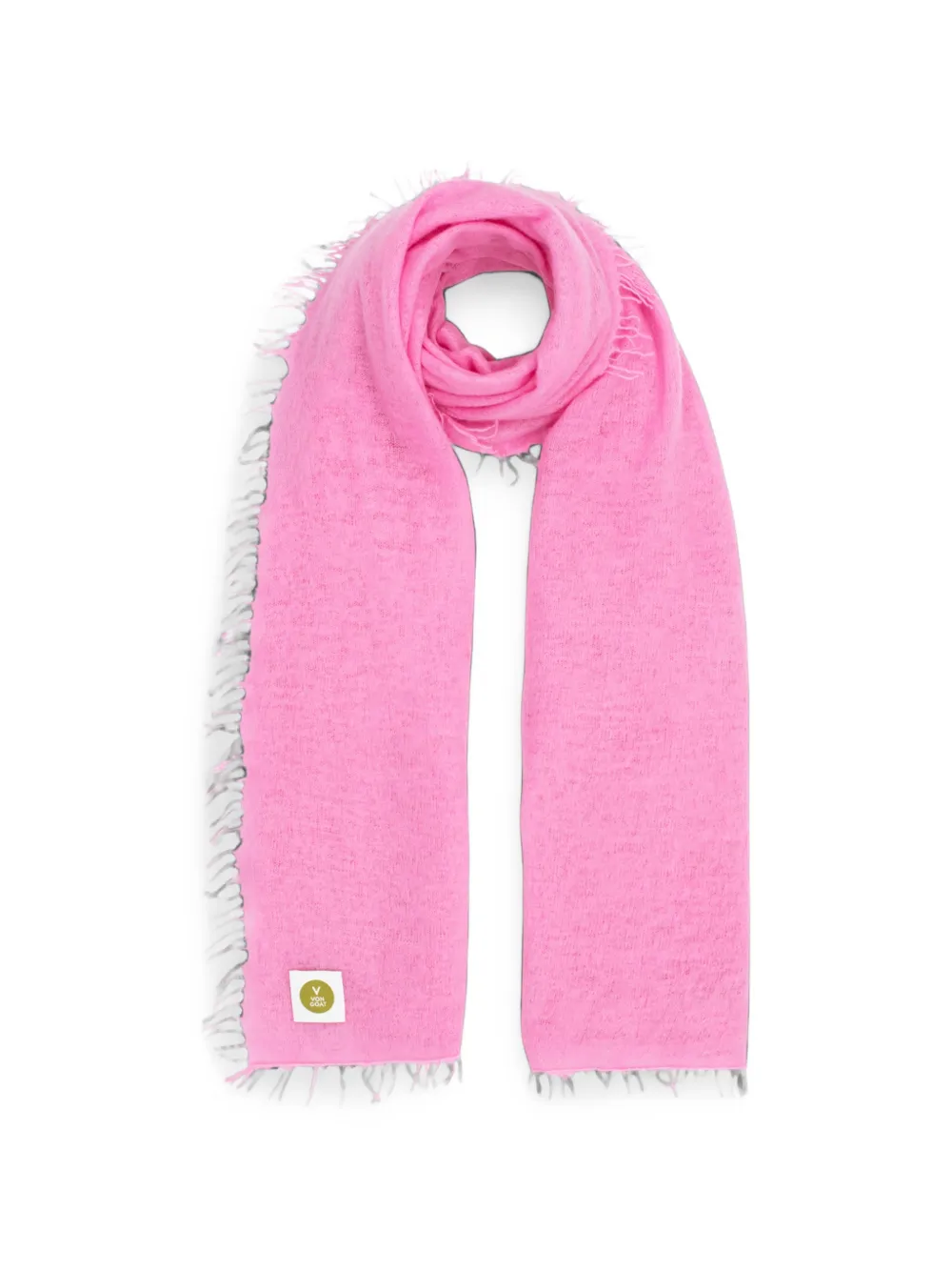V VON GOAT frayed-edge scarf - Rosa
