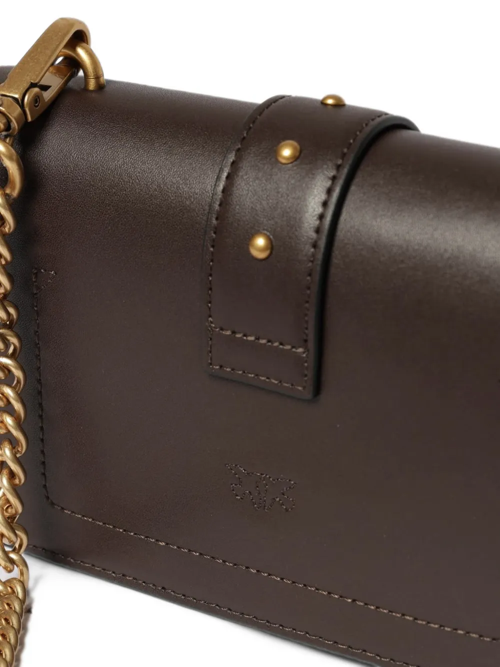 PINKO small Love studded shoulder bag Bruin