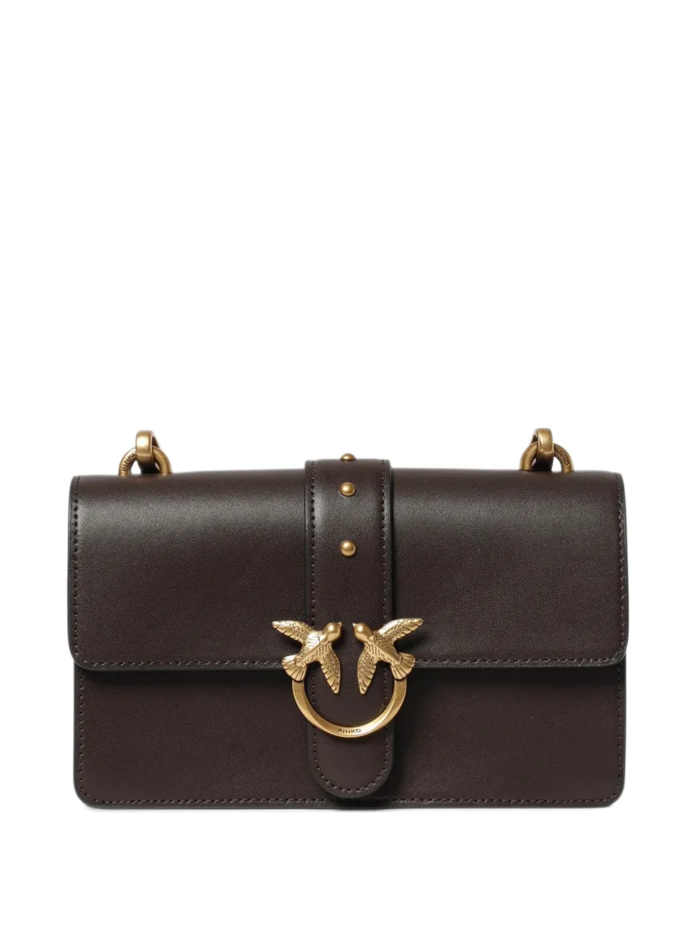 PINKO small Love studded shoulder bag Bruin