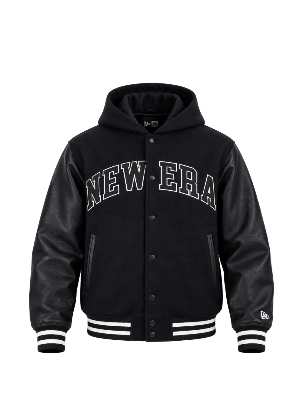 NEW ERA CAP Heritage hooded varsity jacket Zwart