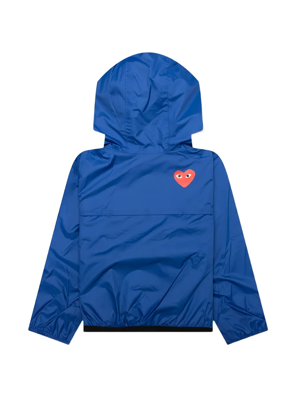 Comme Des Garçons Play Kids x K-Way Heart-patch half-zip hoodie Blauw