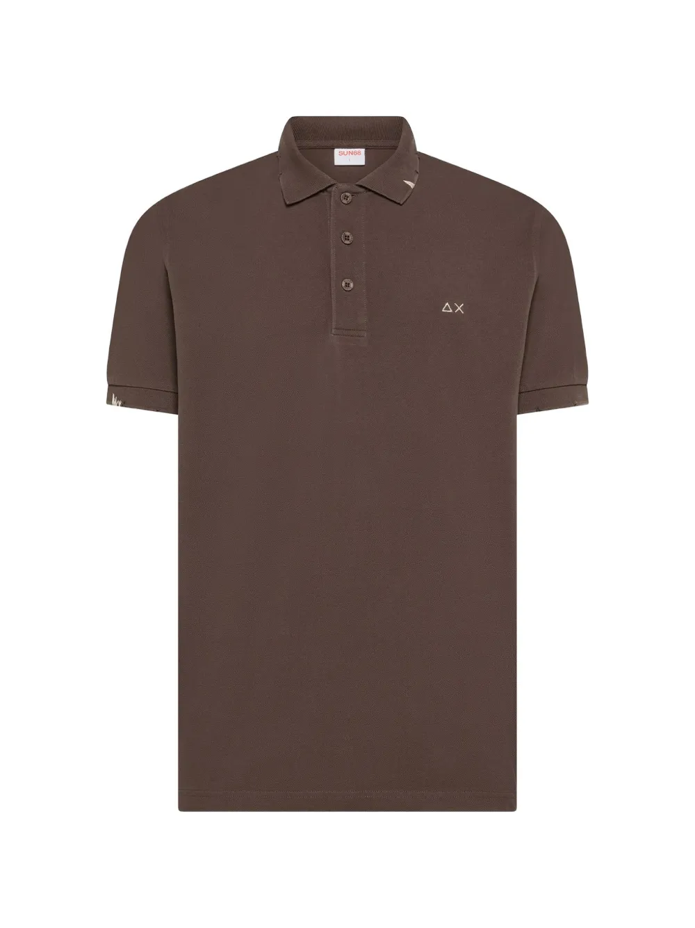 Sun68 distressed embroidered polo shirt Bruin