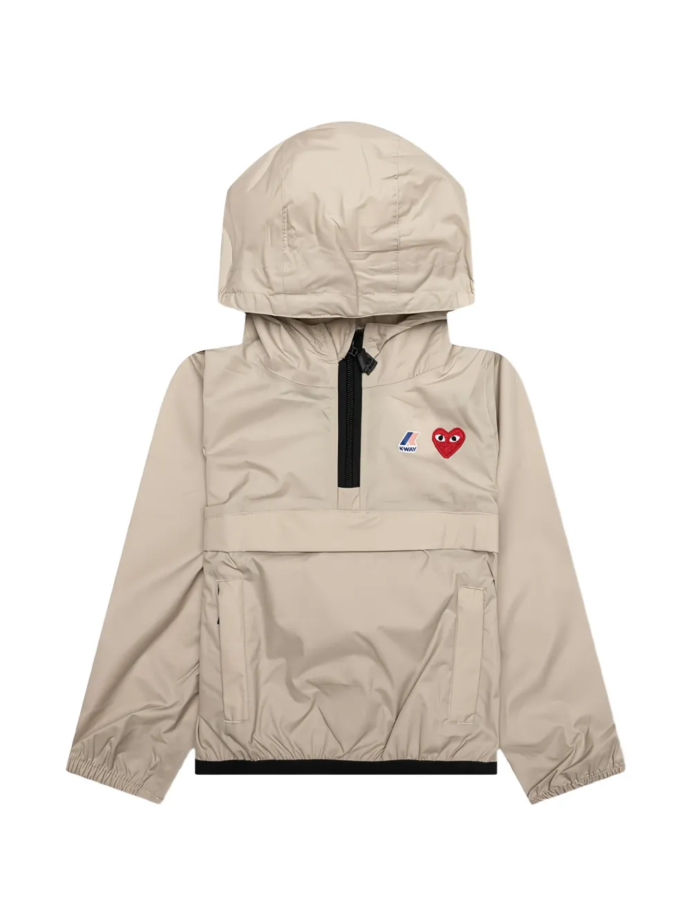 Comme Des Garçons Play Kids x K-Way half-zip jacket Beige
