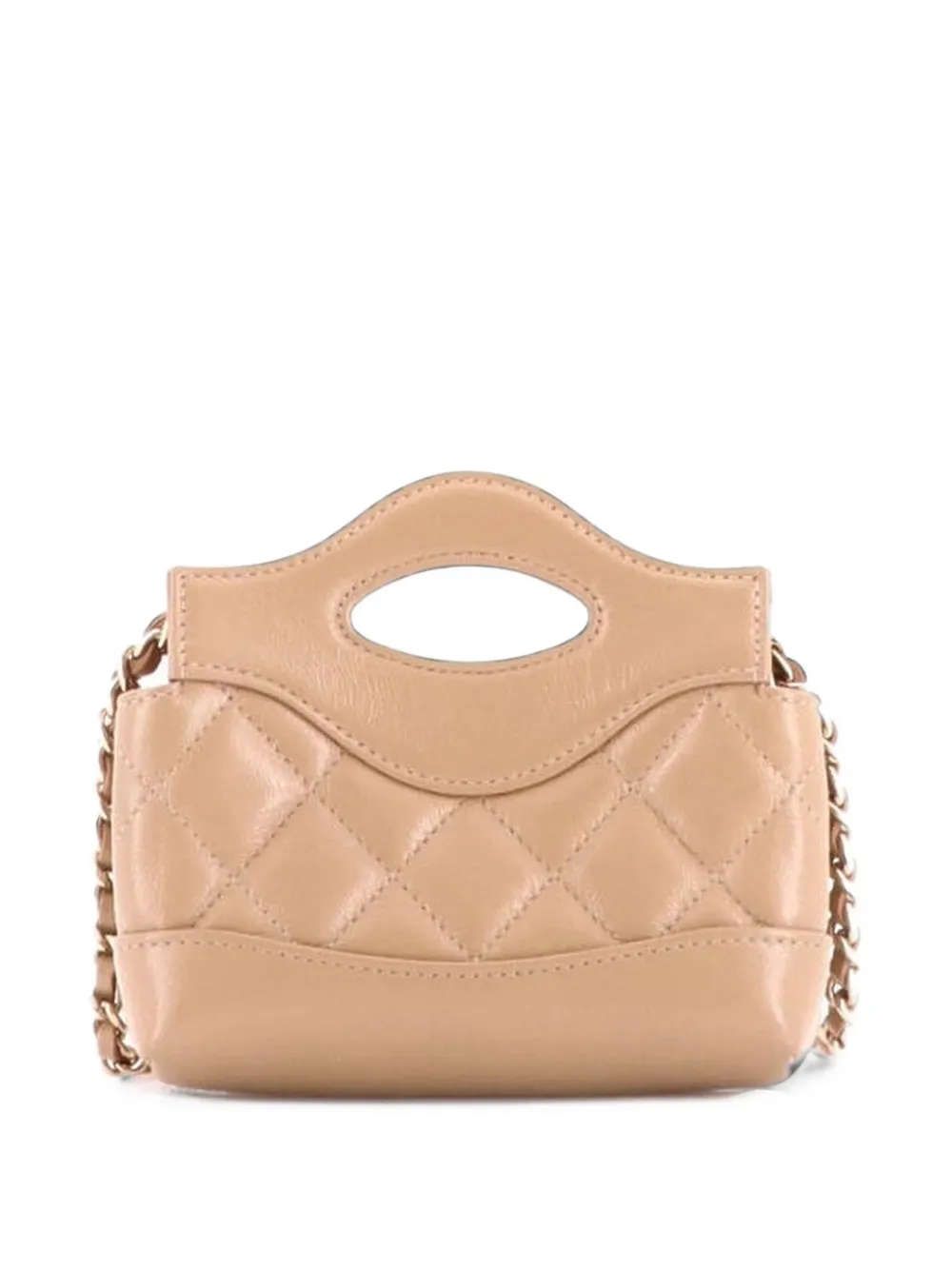 CHANEL Pre-Owned 31 Shopping Bag Clutch with Chain Quilted Calfskin Nano crossbody bag - Toni neutri