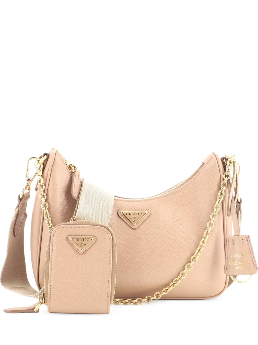 Prada Pre-Owned Re-Edition 2005 Shoulder Bag Saffiano Leather Small crossbody bag - Toni neutri