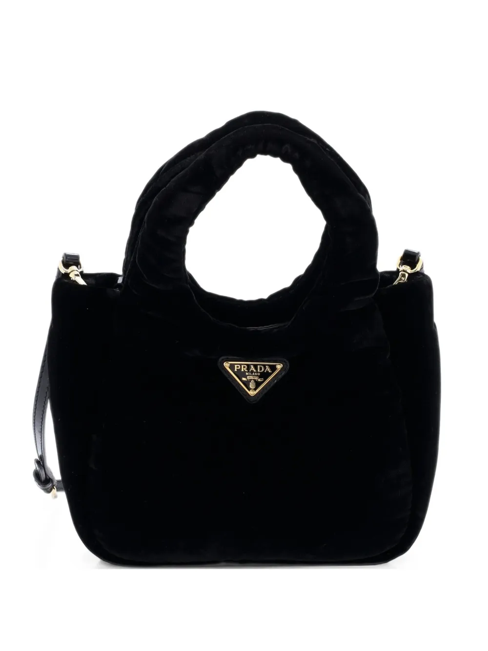 Prada Pre-Owned Padded Soft Velvet Mini tote bag - Nero
