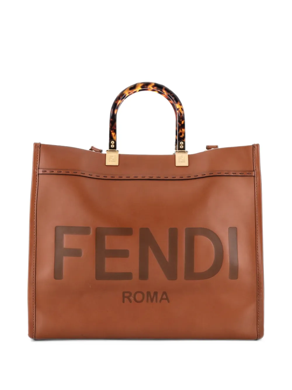 Fendi Pre-Owned Sunshine Shopper Leather Medium tote bag - Braun