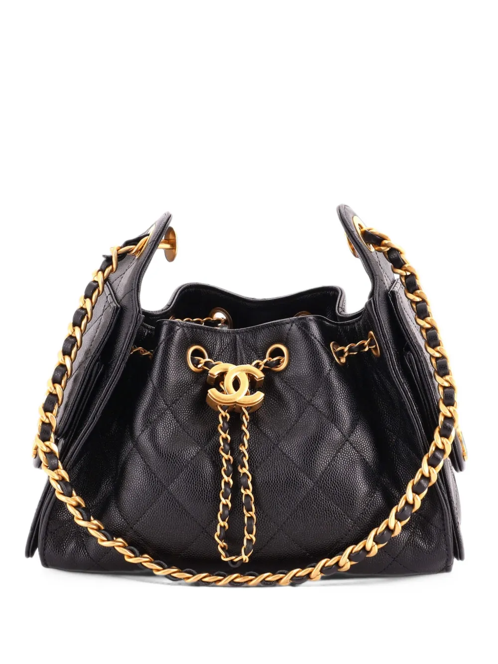 CHANEL Pre-Owned 25 Quilted Caviar Mini hobo bag - Schwarz