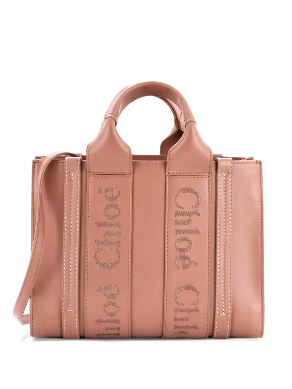 Chloé Pre-Owned Woody Convertible Leather Small tote bag - Braun