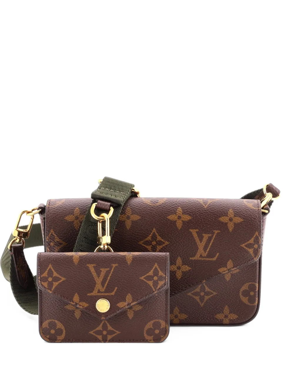 Louis Vuitton Pre-Owned Felicie Strap & Go Handbag Monogram Canvas crossbody bag - Braun