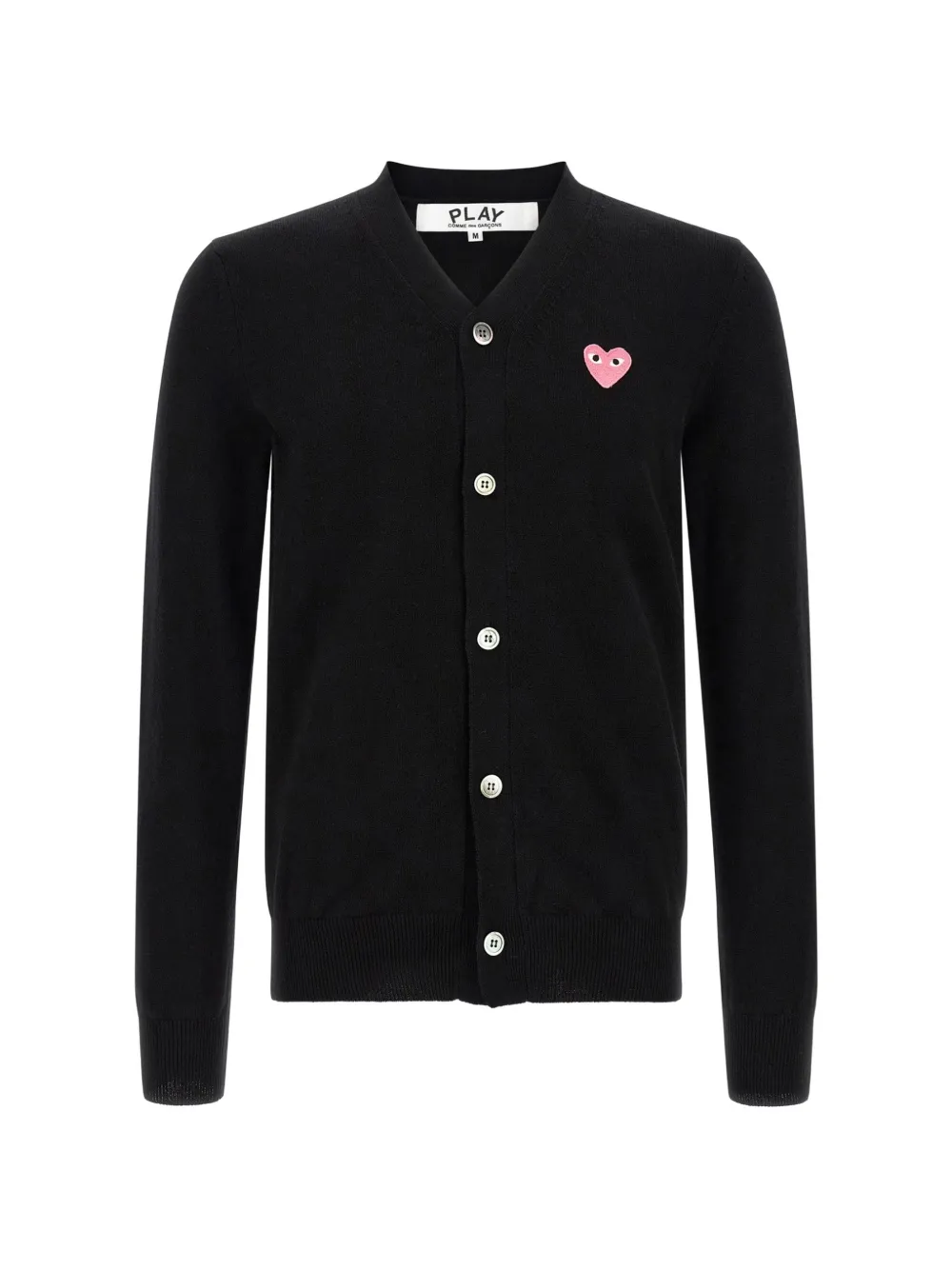 Comme Des Garçons Play Heart-patch V-neck Cardigan In Black