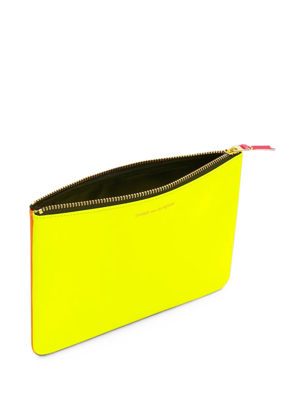 Comme Des Garçons Wallet Super Fluo leather wallet Geel