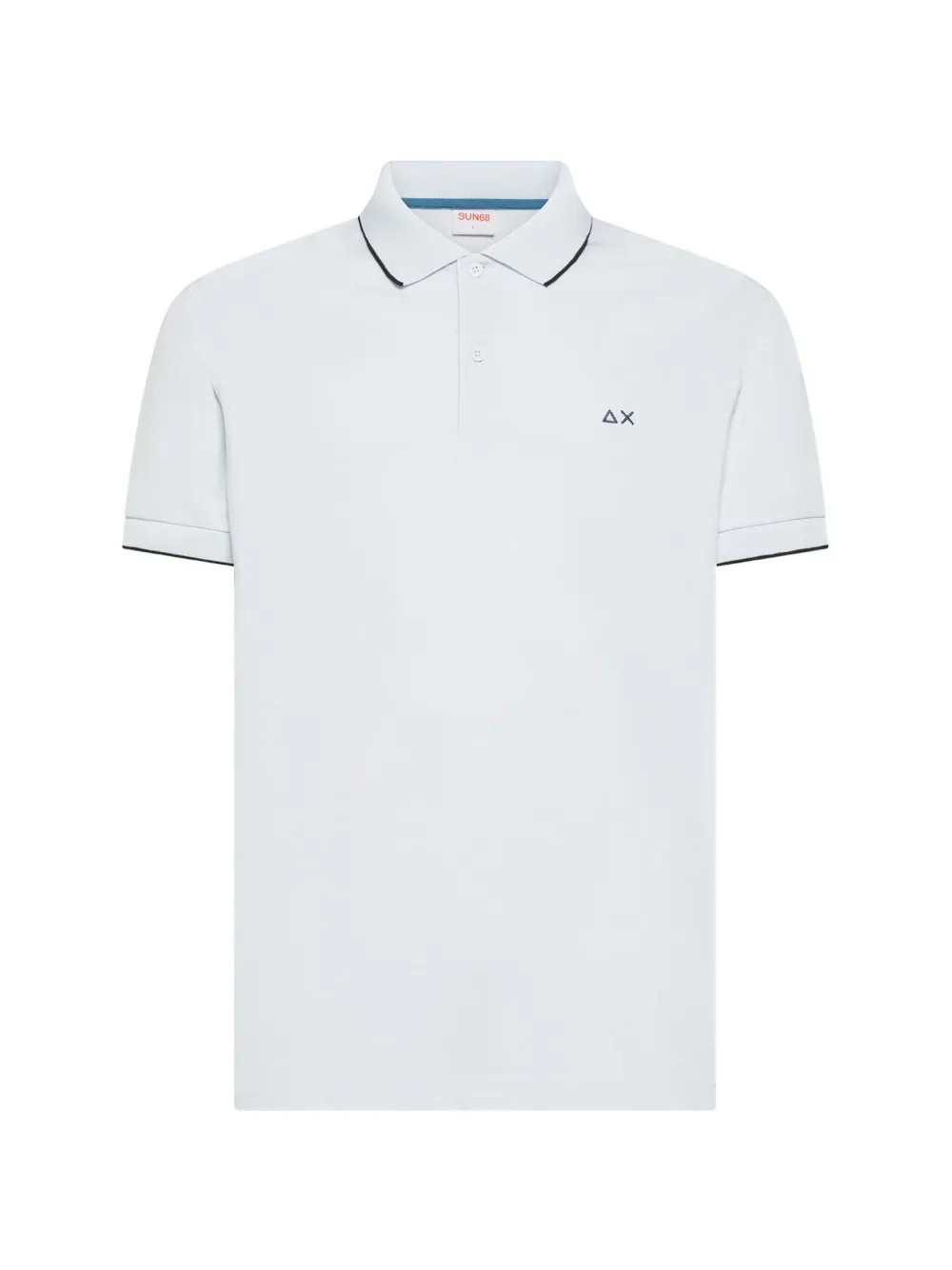 Sun68 logo-embroidered tipped polo shirt Wit