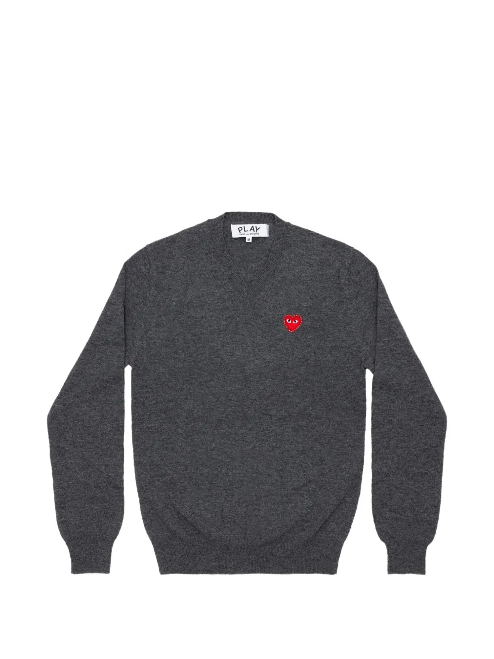 Comme Des Garçons Play heart-patch V-neck sweater Grijs