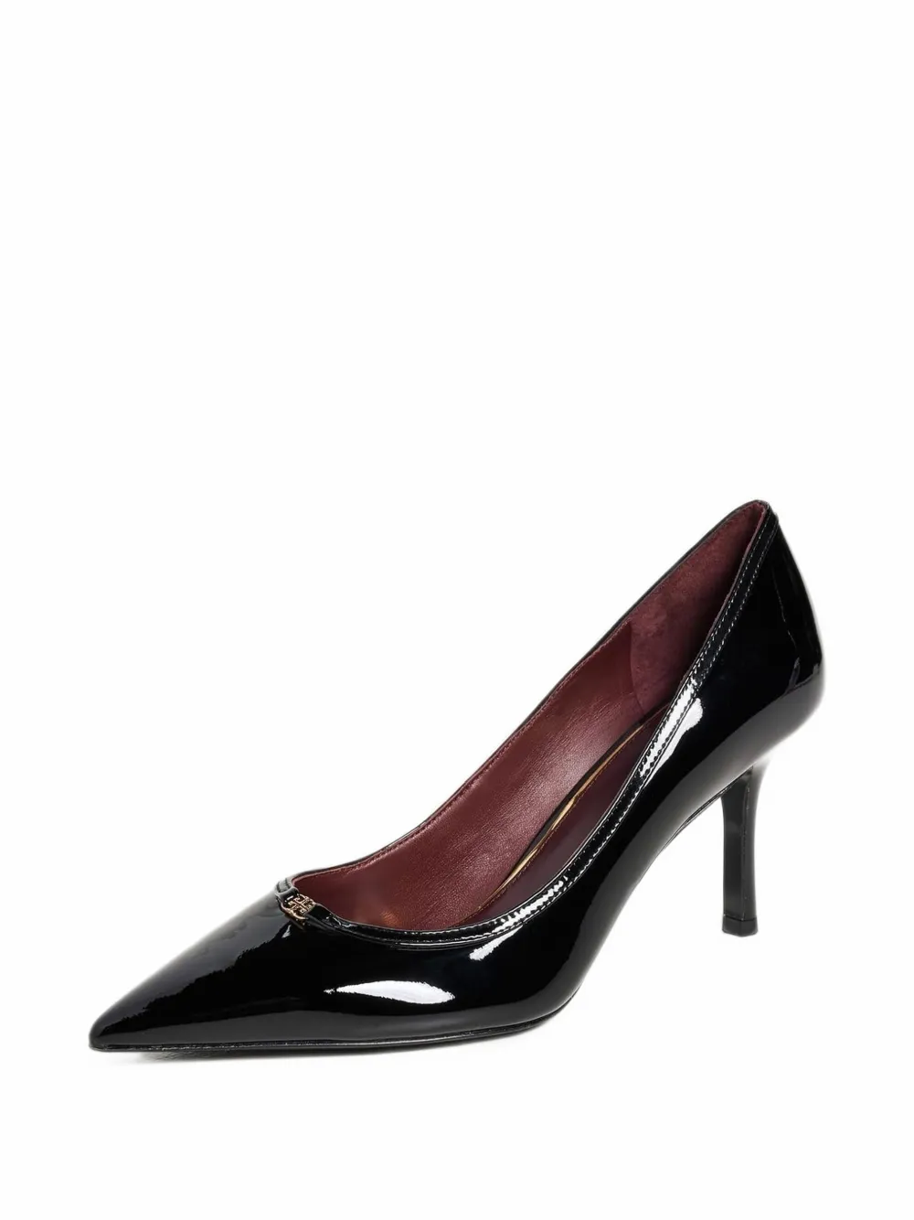 Tory Burch Double T buckle patent leather pumps - Schwarz
