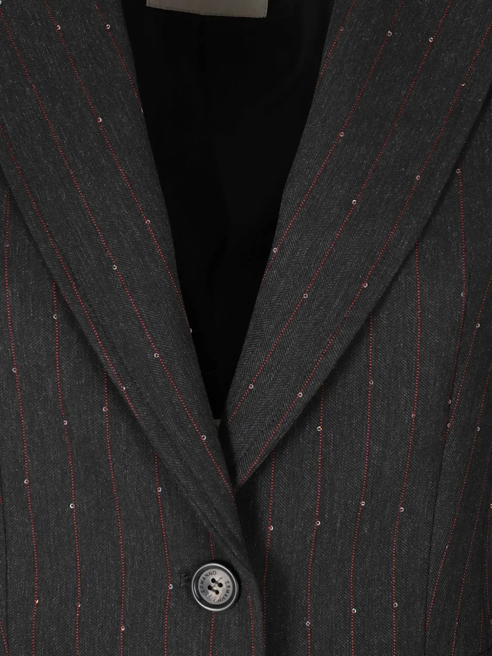 Ermanno Scervino pinstripe crystal-embellished blazer Grijs