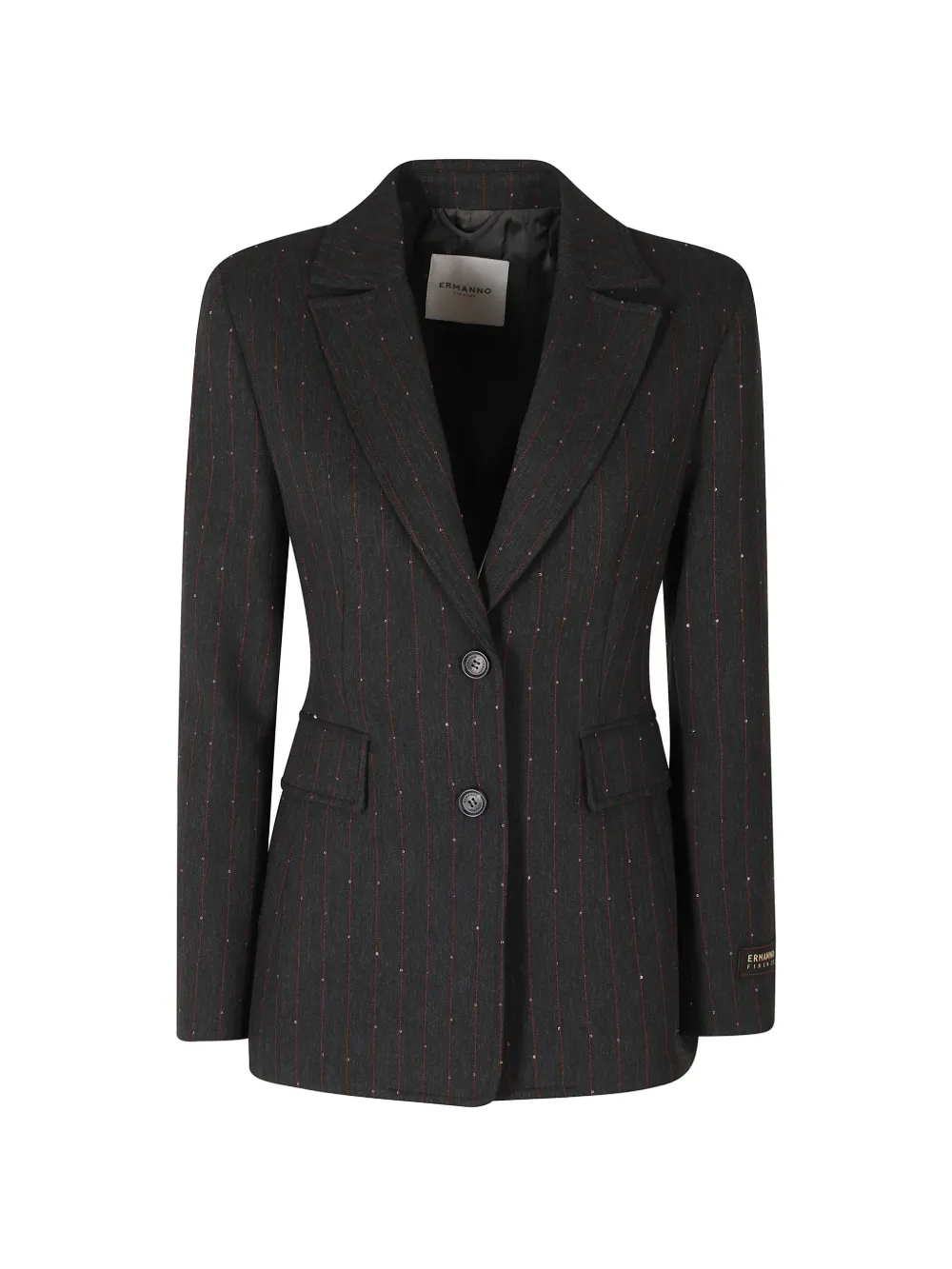 Ermanno Scervino pinstripe crystal-embellished blazer Grijs