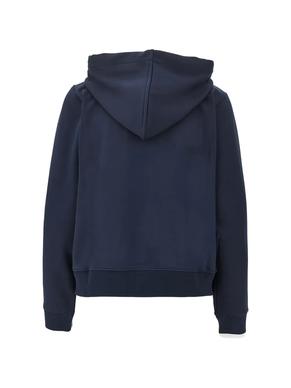Emporio Armani logo-embroidered zip-up hoodie Blauw