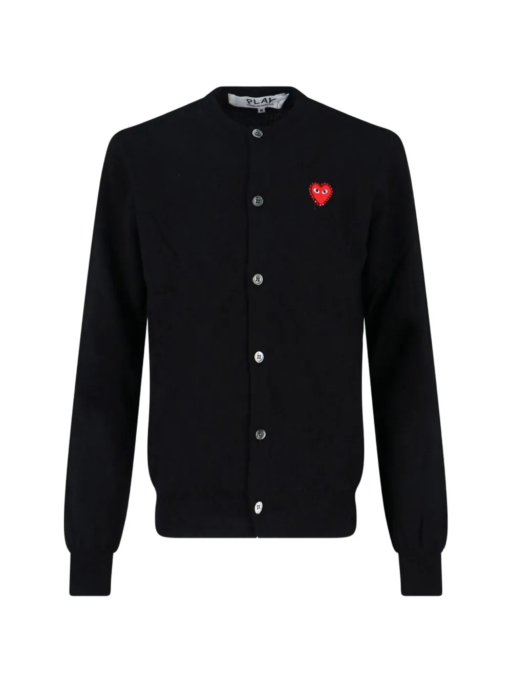 Comme Des Garçons Play rhinestone-embellished heart-patch cardigan Zwart