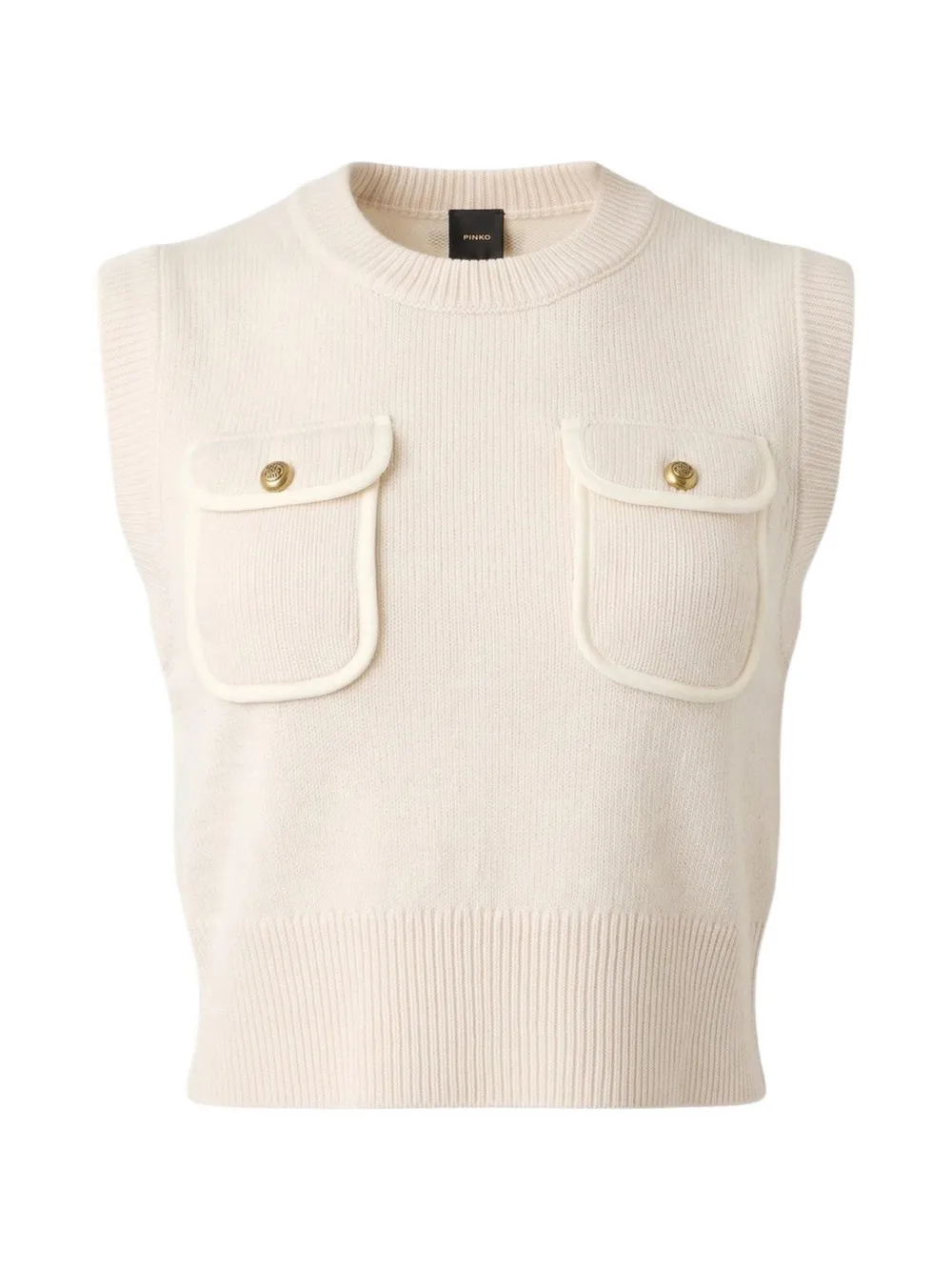 PINKO button-pocket vest Beige