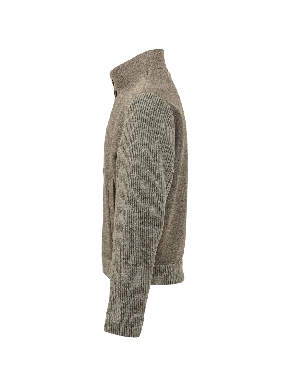 BOSS patterned short coat in italian virgin wool-blend jersey Bruin