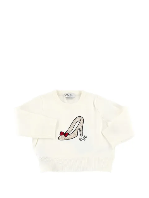Liu Jo Kids jersey con logo bordado y apliques de strass