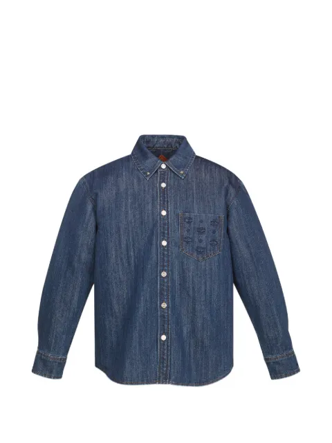 MCM monogram-embroidered denim shirt
