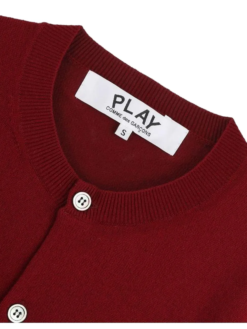 Comme Des Garçons Play rhinestone-embellished round-neck cardigan Rood