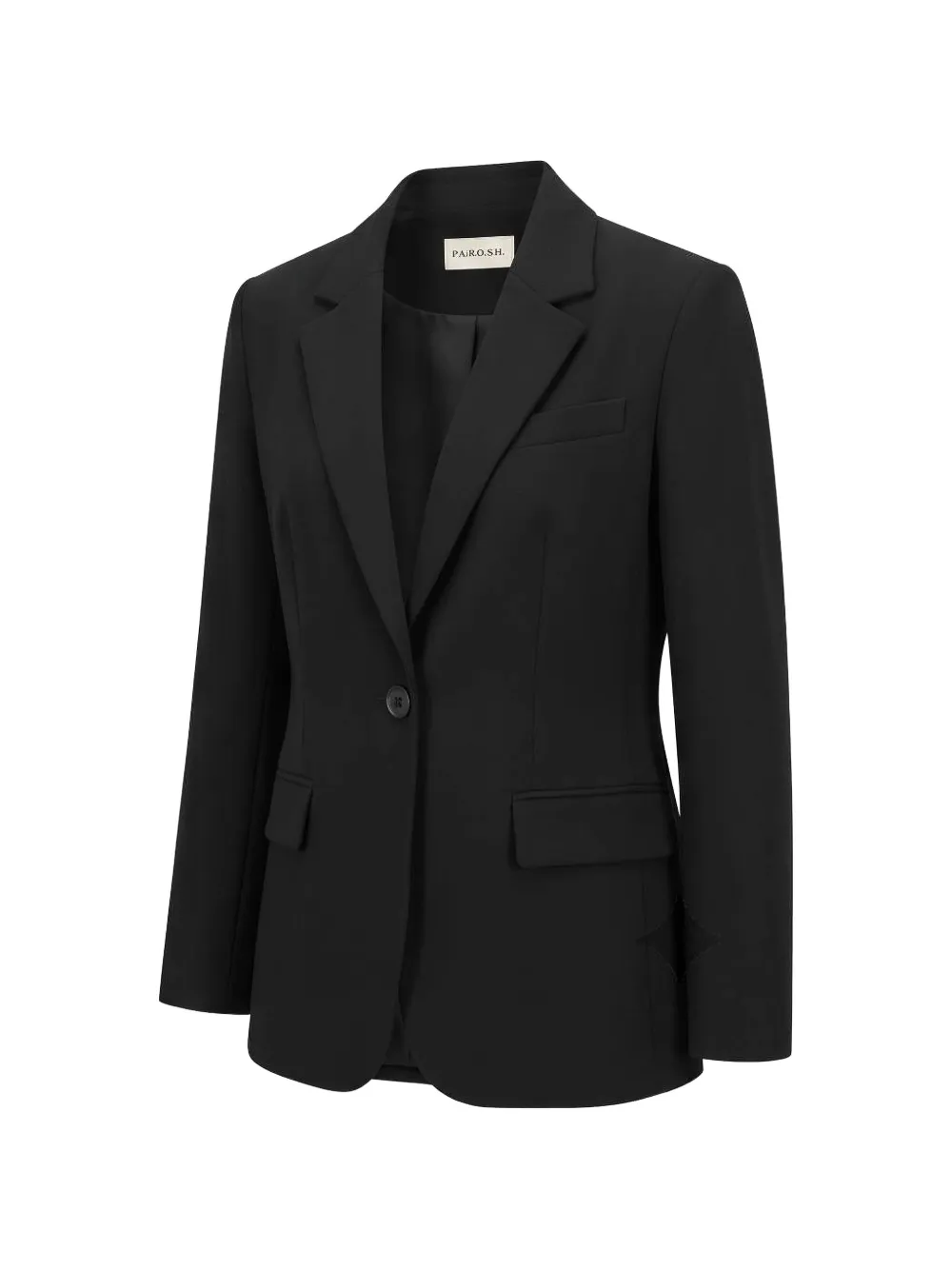 P.A.R.O.S.H. single-breasted notched-lapels blazer Zwart