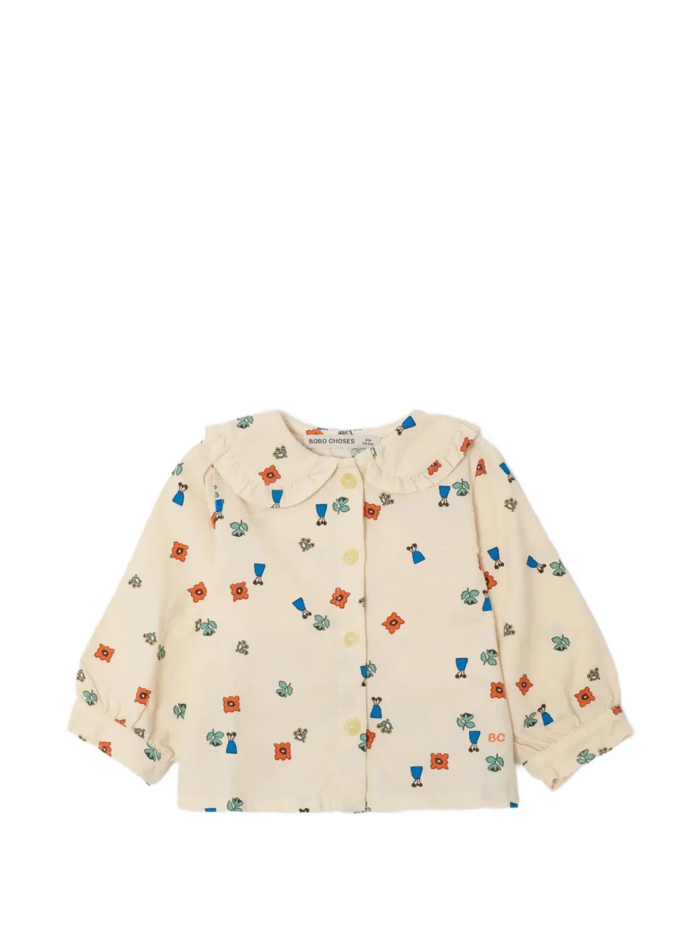 Bobo Choses floral-print corduroy shirt - Nude