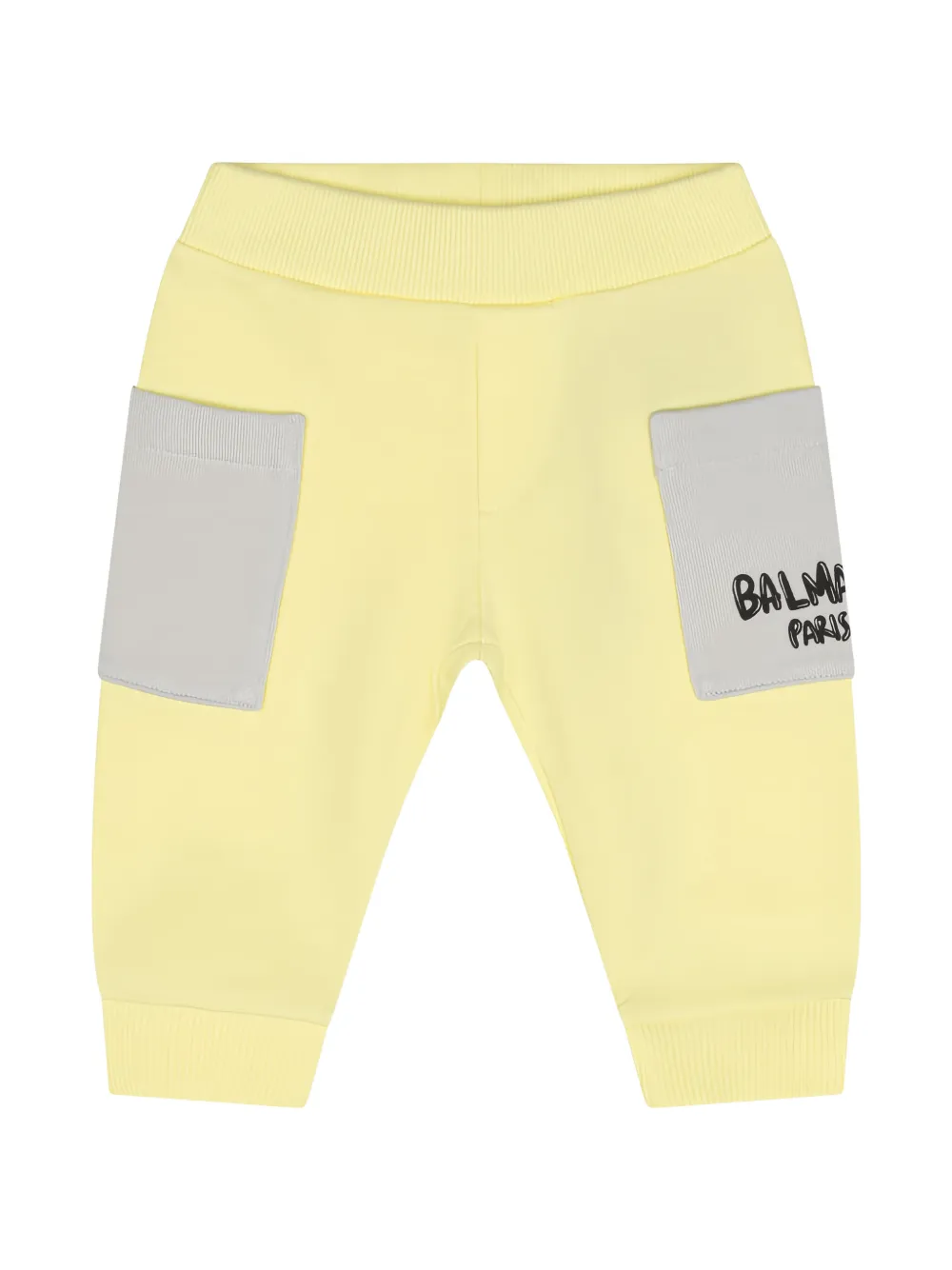 Balmain Kids logo-print track pants Geel