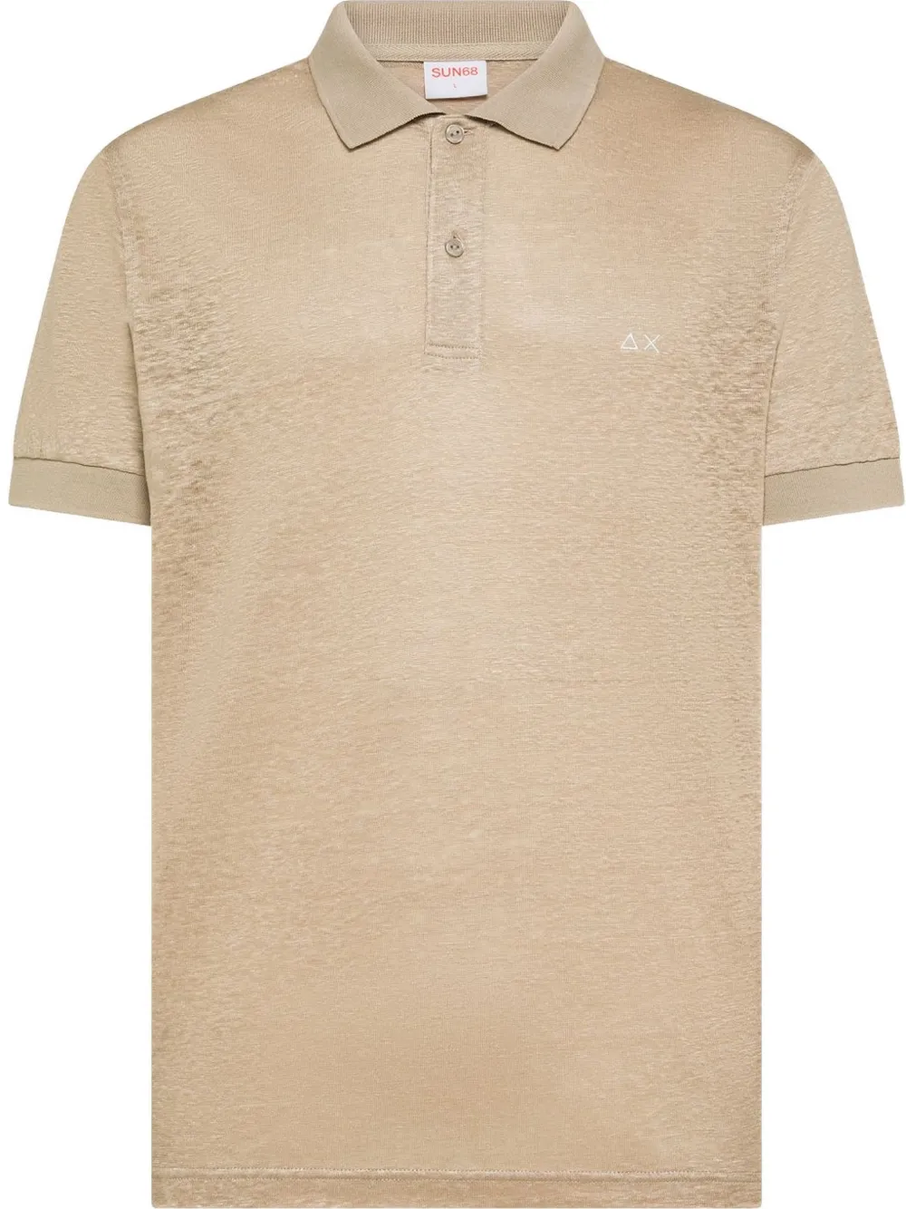 Sun68 short-sleeve linen polo shirt Beige