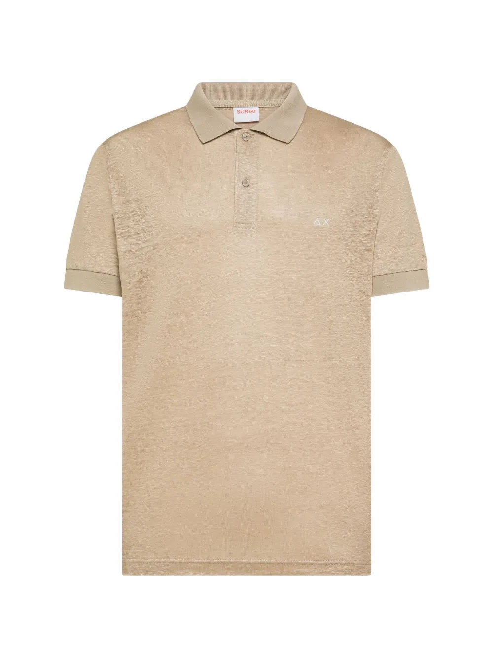Sun68 short-sleeve linen polo shirt Beige