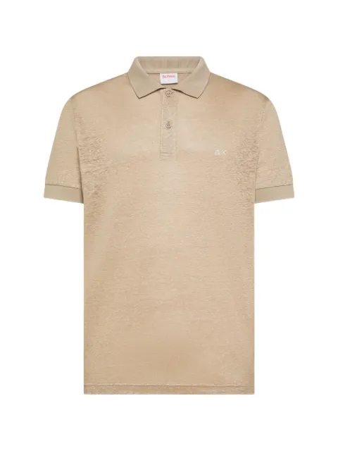 Sun68 short-sleeve linen polo shirt