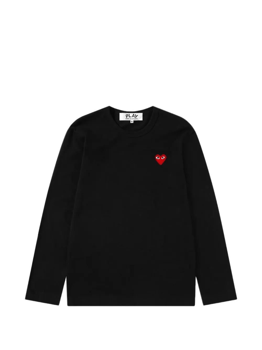 Comme Des Garçons Play heart-patch long-sleeve T-shirt Zwart