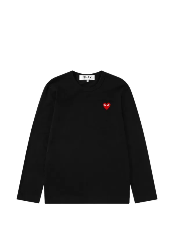 Comme Des Garçons Play ハート ロングTシャツ | ブラック | FARFETCH JP