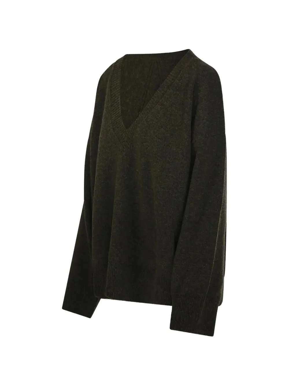 Roberto Collina V-neck knitted sweater Groen