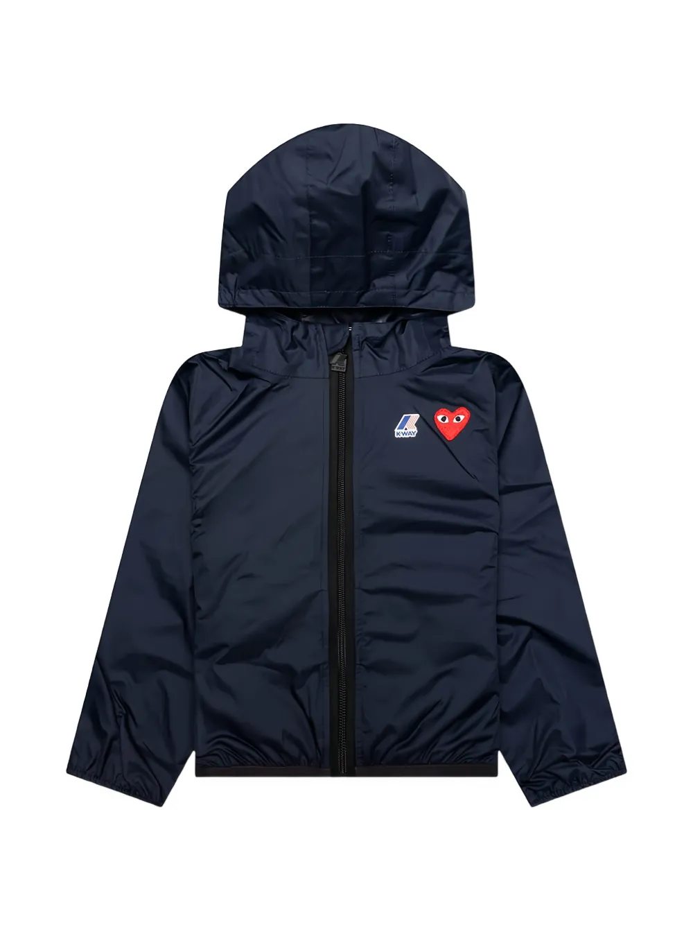 Comme Des Garçons Play Kids K-Way heart-patch jacket Blauw