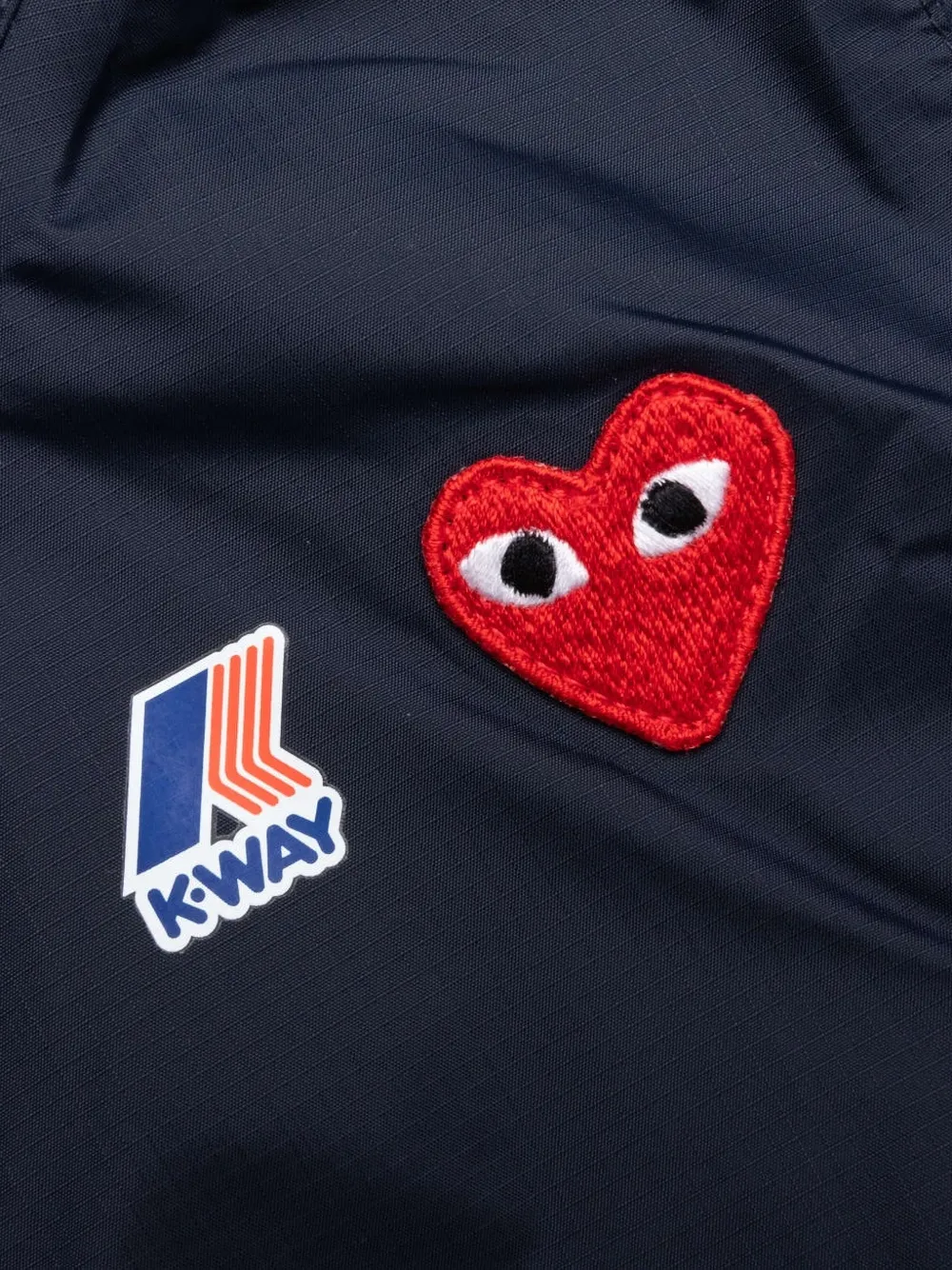 Comme Des Garçons Play Kids K-Way heart-patch jacket Blauw