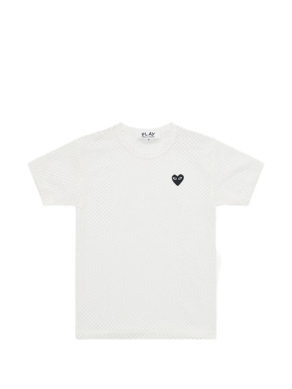 Comme Des Garçons Play heart-patch mesh T-shirt - Weiß